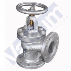 VALVULA DE ASIENTO PASO ANGULAR ACERO FUNDIDO 